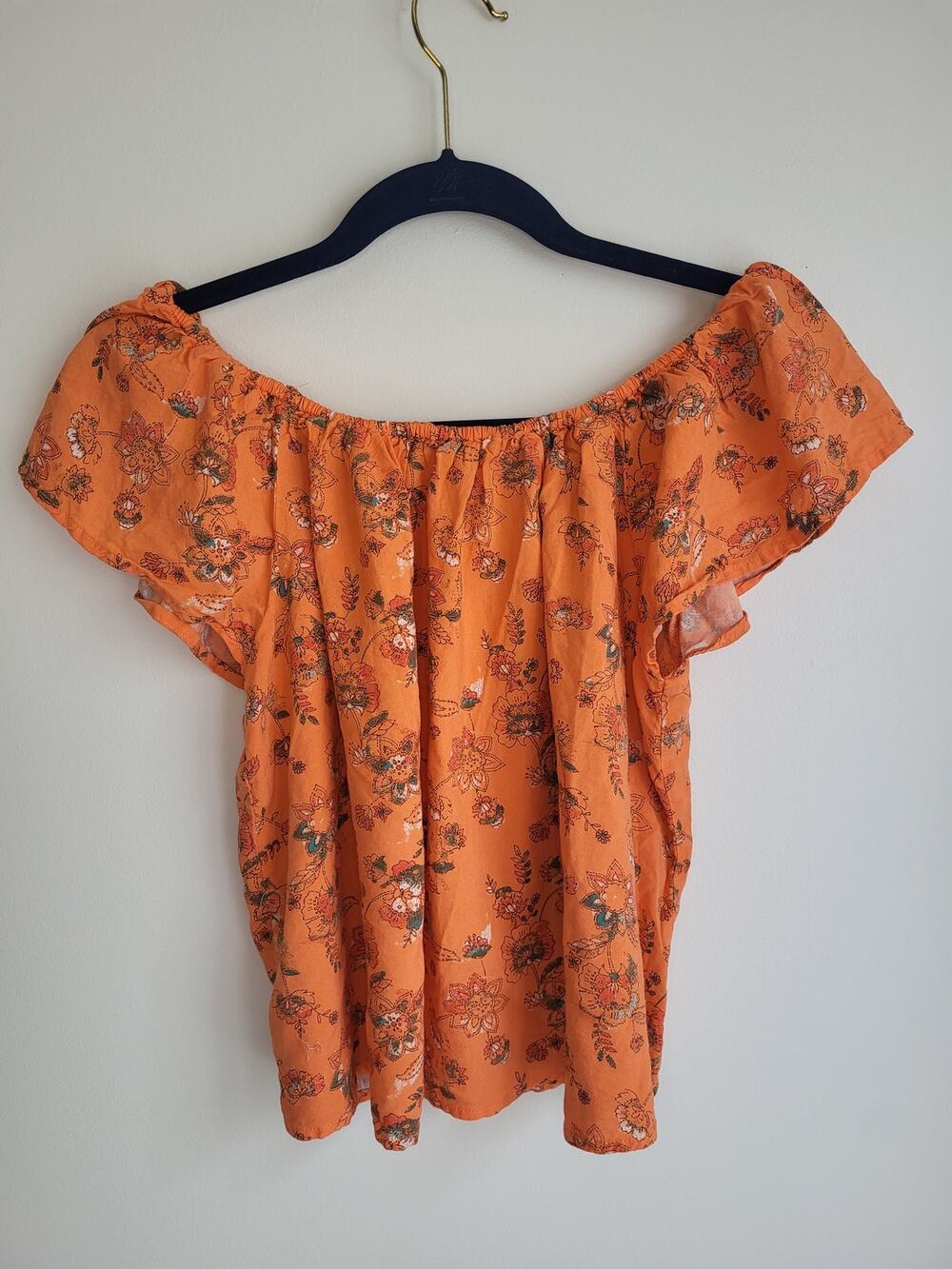 Flutter Off The Shoulder Festival Paisley Boho 70's Western Top For Girl 16